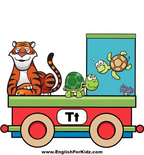 ABC train classroom wall decoration featuring tiger, tortoise and turtle Classroom Wall Decoration, Letter D Worksheet, Letter B Worksheets, Phonics Chart, Alphabet Train, Clipart Letters, Abc Flashcards, Classroom Wall Decor, Printable Alphabet Letters