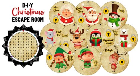 DIY Christmas Escape Room Plan - Step by Step Instructions! Christmas Escape Room For Kids Free, Christmas Escape Room For Teens, Diy Christmas Escape Room, Escape Room Christmas, Christmas Escape Room, College Ministry, Secret Symbols, Escape Room Diy, Work Games