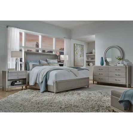 Pulaski Zoey Upholstered Shelter Bed | Wayfair Shelter Bed, Upholstered Bedroom Set, Sleigh Bedroom Set, Platform Bedroom Sets, Glam Aesthetic, Six Drawer Dresser, Winter Furniture, Pulaski Furniture, King Bedroom Sets