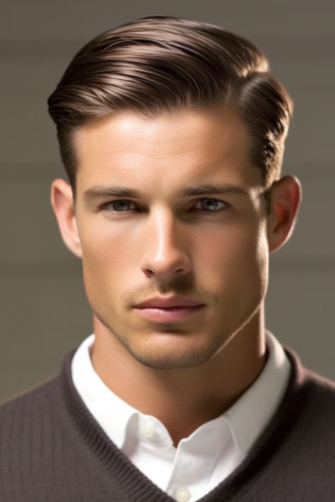 The classic Ivy League cut is a medium-length hairstyle that exudes sophistication. It’s perfect for wavy hair suiting all face shapes. Click here to check out more best medium-length hairstyles for men. Most Attractive Mens Hairstyles, Classic Man Hairstyle, Men’s Classic Hairstyles, Mens Medium Length Hairstyles With Beard, Ivy League Hairstyle, Men’s Wedding Hairstyles, Classic Man Haircut, Men’s Hair Styles Medium, Classic Men’s Haircut