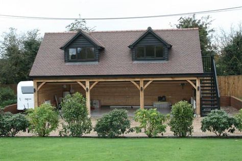 Carport With Room Above, Room Over Garage, Bike And Car, Room Above Garage, Cottage Extension, Valley Cottage, Acre Homestead, Home Outside, Car Port