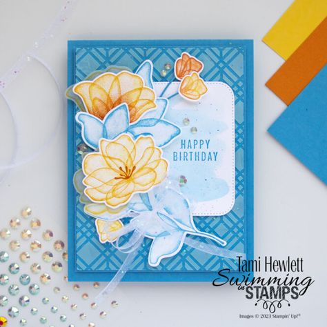 Month Colors, Card Making Tutorials, Bright And Beautiful, Stamping Up Cards, Pretty Cards, Card Sketches, Card Layout, Floral Cards, Ink Pads