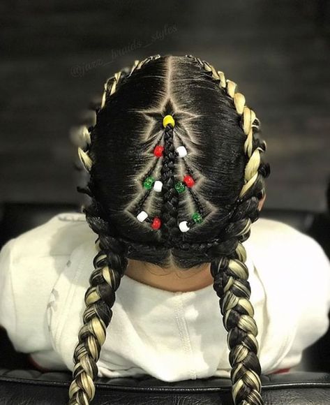 Let our #wahlcutoftheday from @onlytopbarbers put you in the holiday spirit. Shoutout to @jazz_braids_styles for the artwork! #wahl… 2 Braids, Healthy Natural Hair, Box Braids Styling, Christmas Hairstyles, Haircut And Color, Plaits, Christmas Box, Hair Art, Braid Styles