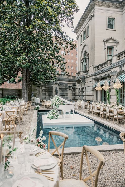 Anderson House Wedding, Larz Anderson House Wedding, Jimmy Choo Bow, Piano Wedding, Swimming Pool Wedding, Reception Music, Wedding Reception Music, Inside Pool, Baby Grand Piano