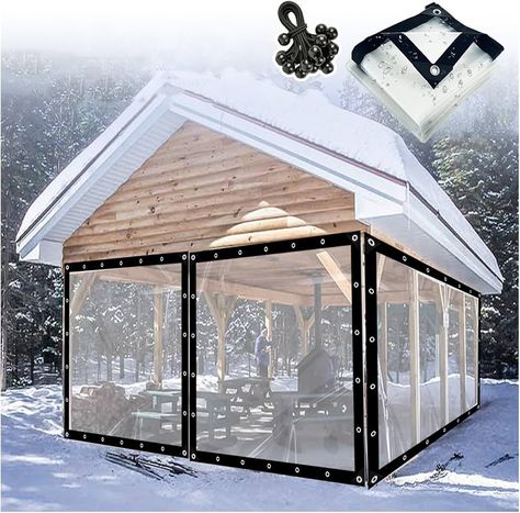 Amazon.com : Outdoor Vinyl Curtains for Patio, Pergola, Porch, Gazebo, Waterproof Pergola Side Panels Plastic Tarpaulin Vinyl Patio Enclosure Panels with Grommets, Customizable HSYFdy (Color : LxW, Size : 8x13ft : Patio, Lawn & Garden Vinyl Patio Enclosure, Waterproof Pergola, Pergola Porch, Curtains For Patio, Plant Shed, Porch Gazebo, Porch Enclosures, Waterproof Tarp, Outdoor Curtains For Patio