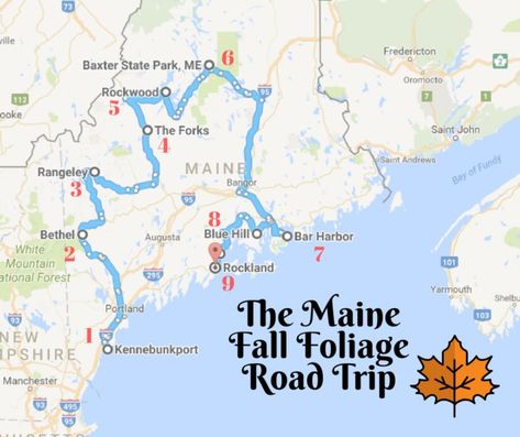 This Dreamy Road Trip Will Take You To The Best Fall Foliage In All Of Maine Maine Fall Foliage, Maine Fall, Fall Foliage Road Trips, Maine In The Fall, Maine Road Trip, Baxter State Park, Scenic Road Trip, Colors Of Fall, Scenic Roads