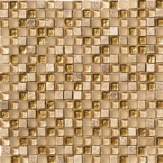 Found it at Wayfair - Marazzi Crystal Stone 1.5" x 1.5" Glass Mosaic in Gold Marazzi Tile, Gold Mosaic Tile, Stone Wall Texture, Backsplash Patterns, Black And Gold Bathroom, Stainless Steel Tile, Mosaic Texture, Gold Mosaic, Floor Texture