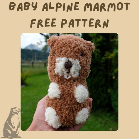 This is the first baby alpine marmot crochet pattern ever! I really hope you enjoy it. Big version of the marmot will be out soon as a paid pdf on my Etsy (coming in a month) If you decide to post your finished creations, make sure to tag me @plami.plush as the original creator of the pattern. Tags🏷 #crochet #crochetplushie #doll #handmade #cute #marmot #alpine #first #1st #free #pattern #ever #coming #baby #fluffy #yarnaddict #himalaya #koala #himalayakoala #himalayayarns #adorable #amig... Crochet Lovers, Doll Handmade, No Sew, First Baby, Enjoy It, A Month, Koala, Crochet Projects, Crochet Pattern