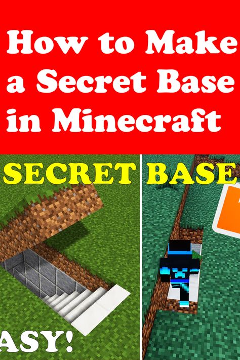 Minecraft Hidden Base, Minecraft Building Ideas Step By Step, Minecraft Secret Base, Underground Building, Base Tutorial, Minecraft Secrets, Phone Craft, Secret Base, Kids Art Galleries