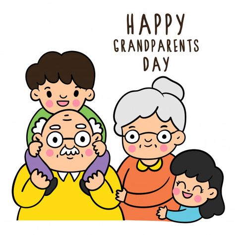 Grandparents Day Drawing, Grandparents Clipart, Grandparents Day Crafts, Happy Grandparents Day, Grand Parents, Romantic Quotes For Her, Draw Doodle, Kids Doodles, Cute Panda Wallpaper