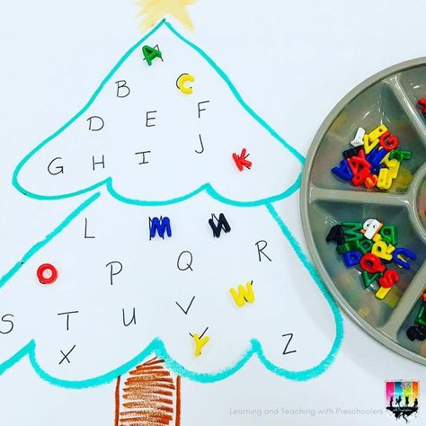 Tami - Preschool Activities on Instagram: "We ❤️ all of Katy’s #butcherpaperactivities from @prekwolfpack. Last month she did an ABC letter turkey, this month we did an ABC tree decorating version. The kiddos did an amazing job matching the letter beads to the letters on the tree." Christmas Butcher Paper Activities, Preschool Christmas Centers, Christmas Units, Kindergarten Ela, Christmas Centers, Abc Letters, Pre Kindergarten, Homeschool Learning, Winter Preschool