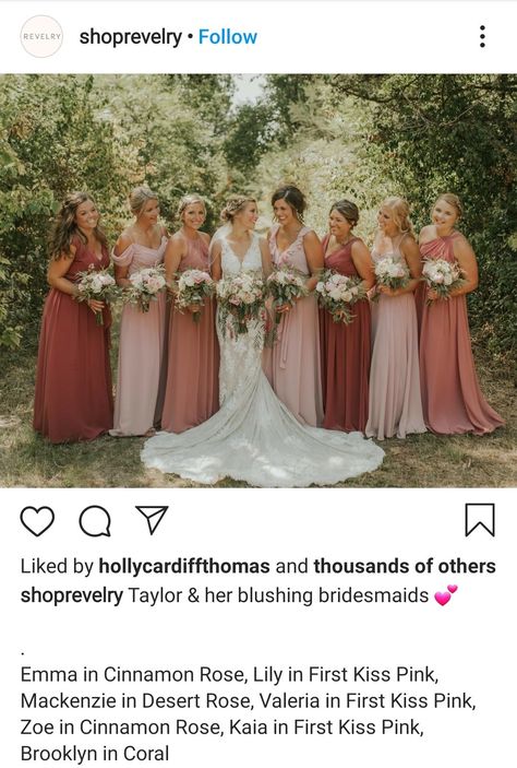 Bridesmaid Color Palette, Bridesmaid Dress Color Schemes, Bridesmaid Color Scheme, Dusty Pink Bridesmaid Dresses, Peach Bridesmaid Dresses, Wedding Color Pallet, Fall Bridesmaids, Dusty Rose Bridesmaid Dresses, Rose Bridesmaid Dresses