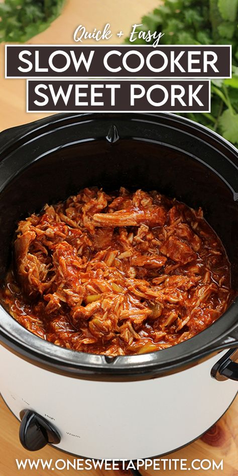 This copycat Cafe Rio Sweet Pork Recipe is one of our all-time favorite slow cooker meals. Easy to make and delicious severed as tacos, burritos, or a salad! If you've never experienced Cafe Rio, this is an excellent place to start. Crock Pot Sweet Pork, Slow Cooker Sweet Pork Cafe Rio, Slow Cooker Cafe Rio Sweet Pork, Sweet Pork Barbacoa Cafe Rio Crock Pot, Sweet Pork Barbacoa Cafe Rio Instant Pot, Cafe Rio Pork Crockpot, Cafe Rio Sweet Pork Nachos, Cafe Mexicali Sweet Pork, Pork Barbacoa Crock Pot Cafe Rio