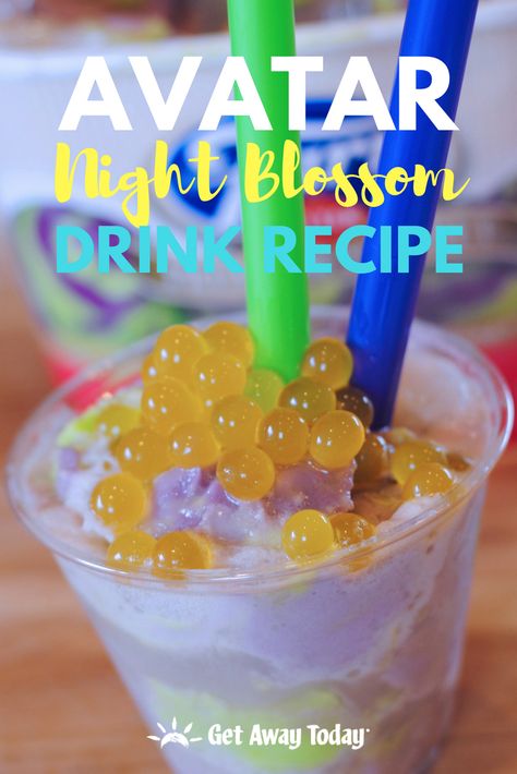 Make Your Own Avatar Treat: Night Blossom Drink Recipe Avatar Dinner And Movie, Avatar Movie Night Food, Disney Avatar Birthday Party Ideas, Avatar Party Food, Avatar Pandora Themed Food, Avatar Themed Food, Avatar Movie Night, Avatar Food Ideas, Avatar Snacks