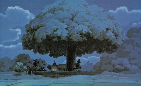 Satsuki And Mei, Father To Be, House In The Country, Computer Wallpaper Desktop Wallpapers, Ghibli Artwork, Giant Tree, Animation Movie, Big Tree, Tree Drawing