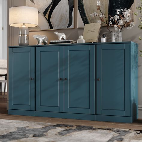 Blue Sideboards And Buffets, Modular Sideboard, Blue Sideboards, Rustic Sideboard, Buffets And Sideboards, Raised Panel Doors, Solid Wood Sideboard, Solid Wood Doors, Online Furniture Shopping