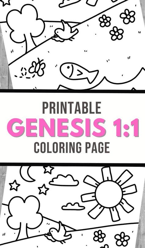 Free Bible Coloring Page for Genesis 1:1 | Free Homeschool Deals © Genesis 1:1 Coloring Page, Genesis Crafts For Kids, Creation Coloring Pages Printables Free, Genesis 1:1, Genesis Bible Study, Fun Printables For Kids, Tracing Letters Preschool, Free Educational Apps, Free Bible Coloring Pages