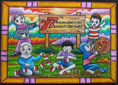 Gotong royong dalam rangka 17 agustus ke 77. Grade 2H.Sstudios. 17 Agustus, Detailed Coloring Pages, Hay Day, Poster Drawing, Art Drawings For Kids, Beauty Logo, Colour Board, Art Teacher, Art Drawings Simple