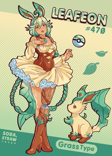 Pokemon Fanart Eeveelutions, Eeveelutions As Humans, Pokemon Reference Sheet, Lopunny Gijinka, Eeveelutions Human, Leafeon Human, Leafeon Gijinka, Eevee Human, Eeveelution Gijinka