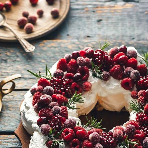 Kayley McCabe | Food Photographer & Recipe Developer on Instagram: "Pavlova wreaths in lieu of greens this year 🌲" Pavlova Wreath, Xmas Menu, The Color White, December Challenge, Food Photographer, Photographing Food, Pavlova, Christmas Inspiration, Christmas Baking