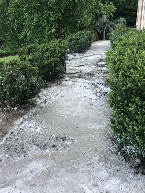 Restoring an Old Crumbling Flagstone Walkway - Garden Flooring, Concrete Pathway, Flagstone Pavers, Subway Tile Design, Basement Bar Design, Old Concrete, Flagstone Walkway, Concrete Path, Walkway Design