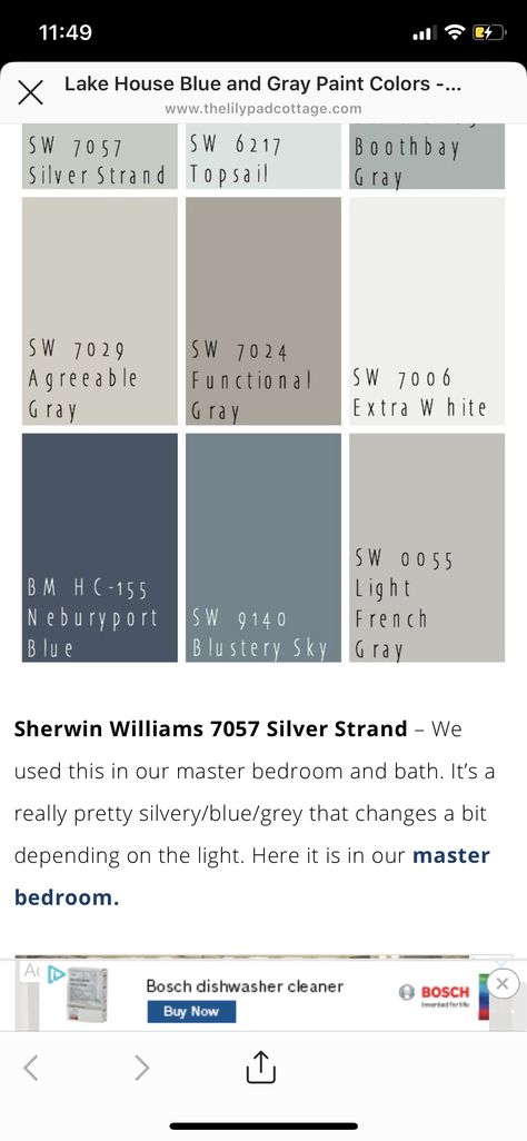 Sherwin Williams Gray, Grey Paint Colors, Sherwin Williams, Lake House, Paint Colors, Lake, Paint, Color, Paint Colours