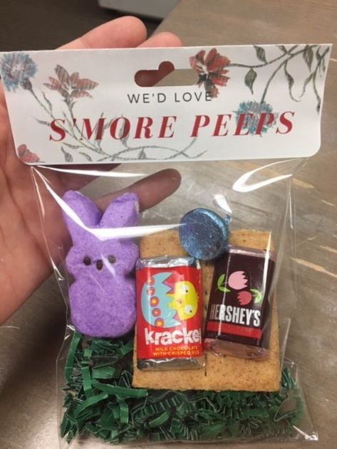 S'MORE PEEPS outreach marketing goodie bag Business Goodie Bags, Spring Sales Blitz Ideas, Long Term Care Marketing Ideas, Easter Referral Marketing Ideas, Outreach Marketing Ideas For Apartments, Marketing Outreach Ideas, Spring Marketing Ideas Business, Client Goodie Bags, Referral Gifts Marketing Healthcare