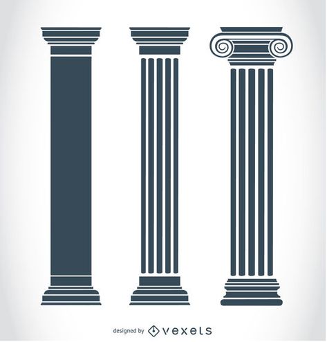 This vector shows 3 main style of columns: Dorian, Ionian and Corinthian in Greek architecture style. Great for logos, icons and other applications. High qualit Home Architecture Styles, Column Ideas, Architect Jobs, Main Entrance Door Design, Greek Columns, Greek Architecture, Ap Studio Art, Roman Columns, Grece Antique