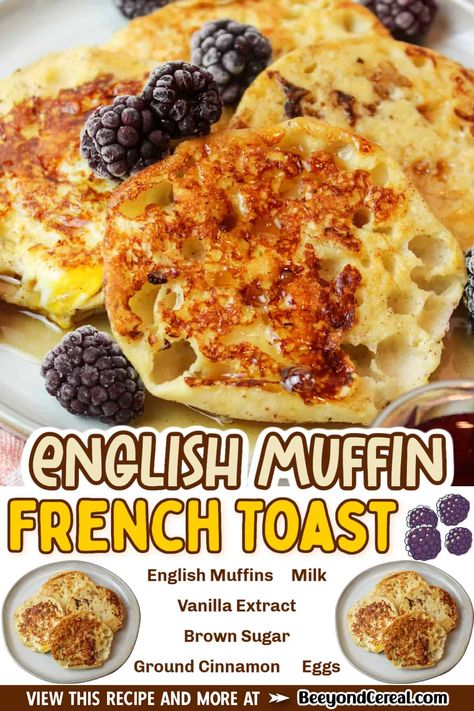 Meals With English Muffins, Things To Do With English Muffins, English Muffin French Toast Casserole, English Muffin Dessert, English Muffin Snack Ideas, English Muffin Meal Ideas, Breakfast Ideas With English Muffins, English Muffin Ideas Breakfast, English Muffin Meals