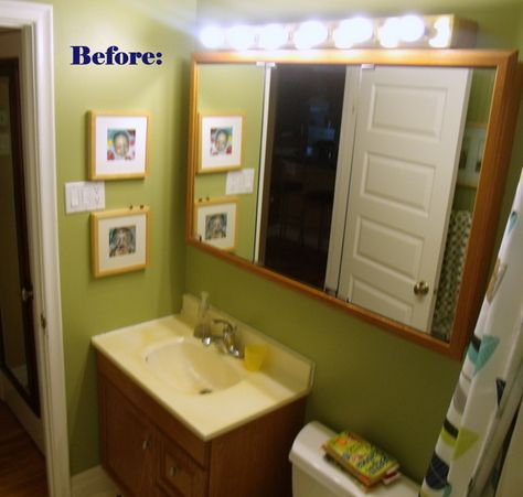 Frugal Family Times: Our Frugal Bathroom Reno: Updating an Old Medicine Cabinet Medicine Cabinet Redo, Medicine Cabinet Makeover, Old Medicine Cabinets, Cabinet Makeover Diy, Old Medicine, Wood Medicine Cabinets, Redo Cabinets, Recessed Medicine Cabinet, Update Cabinets