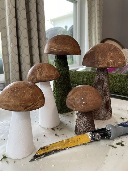 Have you noticed the mushroom home decor trend?Experts predict fungi will be huge in 2023! Get onboard, and let me show you how to make moss mushroom decor for your home!Alright, my friends, I’m going to be completely honest with you…I’m not a huge fan of mushrooms!If you would have told me last Spring I would be making moss mushrooms this year, I would have said you were out of your mind!!Just goes to show, you should never say never!!Everywhere I look, I see mushrooms! They are all o… Mushroom Decor Diy, Diy Mushroom Decor, Fairy Garden Ideas Enchanted Forest, Moss Mushroom, Mushroom Home Decor, Mushroom Home, Wooden Mushrooms, Hobby Lobby Crafts, Fancy Table