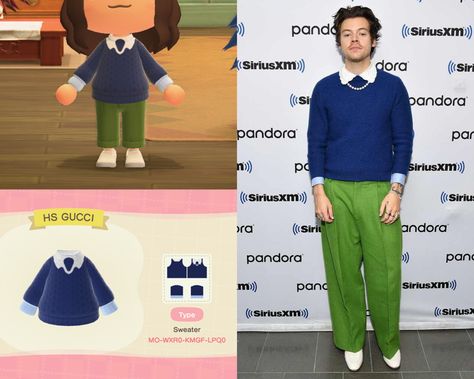 Harry Styles Animal Crossing, Acnh Harry Styles, Acnh Harry Styles Designs, Animal Crossing Pants Designs, One Direction Animal Crossing, Animal Crossing Pants Code, Acnh Island Tunes Harry Styles, Animal Crossing Pants, Creator Id Animal Crossing Clothes