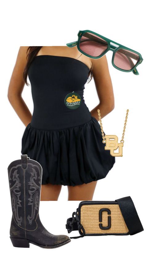 baylor game day outfit inspo black College Game Day Outfit, Rush Week Outfits, Rush Week, College Game Day, College Game Days, Game Day Outfit, Day Outfits, Concert Fits, Black Out