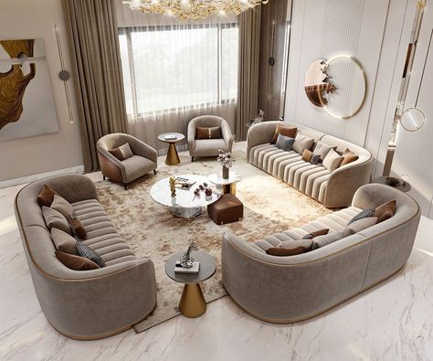 Sofa Cumbed Design, Sitting Room Interior Design, Majlis Design, Modern Living Room Set, Luxury Sofa Living Room, Glam Living Room Decor, Latest Sofa Designs, Luxury Furniture Sofa, Luxury Sofa Design