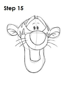 Step by step tutorial of how to Draw Tigger How To Draw Tigger Step By Step, Tigger Drawings Easy, Tigger Drawings, How To Draw Tigger, Disney Character Drawings, Tigger Winnie The Pooh, Cartoon Nails, Cartoon Drawings Disney, Cartoon Drawing Tutorial