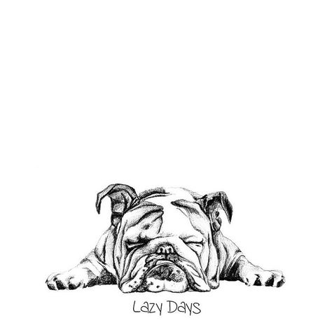 Bulldogge Tattoo, Anjing Bulldog, Tatoo Dog, Bulldog Illustration, English Bulldog Art, Bulldog Drawing, 6th October, Bulldog Tattoo, Francia Bulldog