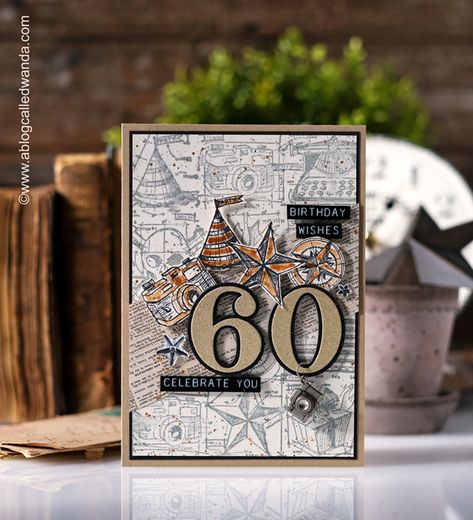 Tim Holtz Mens Birthday Cards, Tim Holtz Birthday Cards, Vintage Card Ideas, Father's Day Cards Handmade, Tim Holtz Mini, Tim Holtz Ideas, Tim Holtz Stamps, Sizzix Dies, Tim Holtz Cards