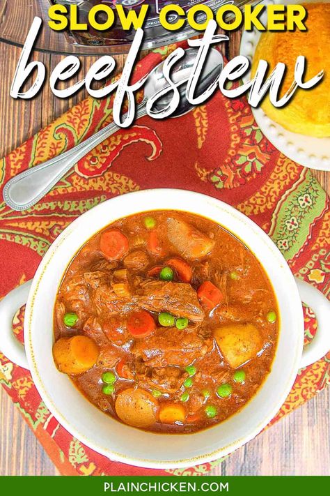 Tender Beef Stew, Slow Cooker Recipes Beef Stew, Crockpot Stew, Brown Gravy Mix, Potatoes Carrots, Slow Cooker Beef Stew, Eat Veggies, Beef Stew Meat, Brown Gravy