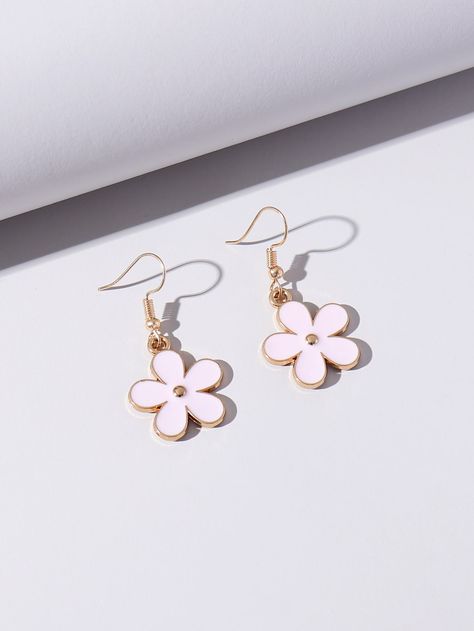 Flower Charm Drop Earrings Preppy Earrings, Pink Vacation, Pink Flower Earrings, Mini Earrings, Kids Earrings, Daisy Earrings, Sparkle Earrings, Fancy Jewellery, Trendy Earrings