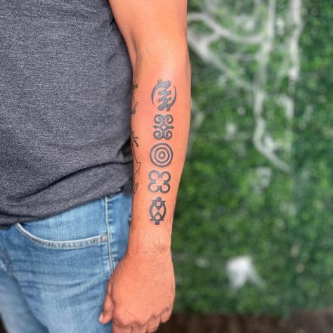 adinkra work🙌🏾 • #gewel #adinkra #tattooartist #tattooideas #tattoosonblackskin #blacktattooartist #artbyjordangewel Adinkra Symbols Tattoos, Adinkra Tattoo, Legs Tattoos, Symbols Tattoos, Best Neck Tattoos, Adinkra Symbols, Neck Tattoos, Leg Tattoo Men, Tree Of Life Tattoo