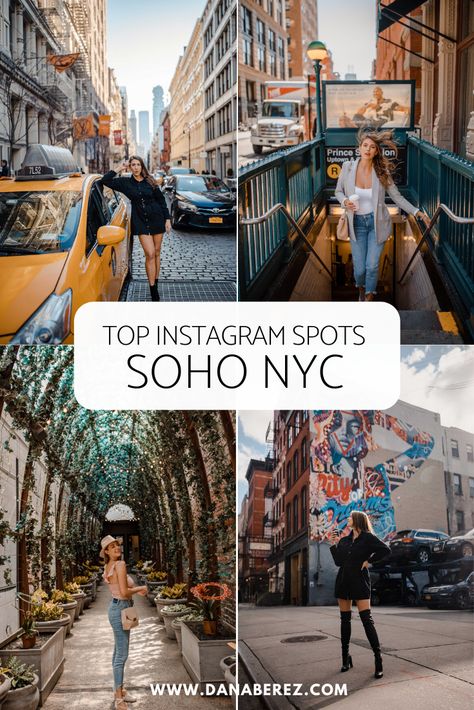 Here are the best Soho NYC Instagram Spots for any fun New York City Photoshoot. These Soho photography spots can't be missed when on a trip to New York. I hope these NYC photoshoot ideas and locations will inspire you to explore the photogenic neighborhood of Soho. Fun NYC fashion photoshoot ideas. New York Instagram Spots in Soho. Vancouver Fashion Fall, New York October Outfit, New York City Photoshoot, Nyc Photoshoot Ideas, Dana Berez, Photographie New York, Ny Travel, York Outfits, Nyc Pics