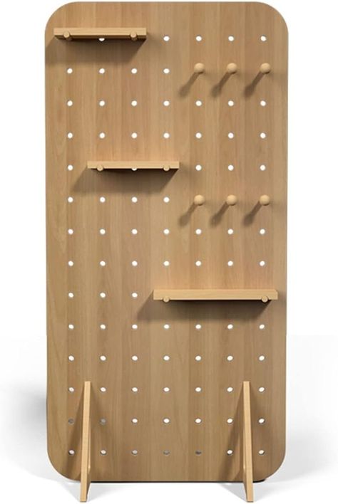 Amazon.com - PFCDZDU Pegboard Room Divider, Freestanding Partition Wall Combination Kit with Storage Shelf & Hooks, Screen Display Rack for Bedroom Office Shop Cafe (Color : Brown, Size : 60x120cm) Pegboard Room, Office Layouts, Anime Bedroom, Home Office Layouts, Shelf Hooks, Office Shop, Partition Wall, Office Room, Display Rack