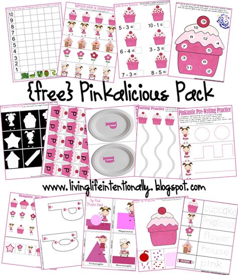 Free Worksheets: Pinkalicious Free Printable Pack    *Already downloaded* ~A Pinkalicious Activities, 123 Homeschool 4 Me, Free Homeschool, Preschool Printables, Kids Learning Activities, Literacy Skills, Homeschool Preschool, Preschool Fun, Toddler Learning