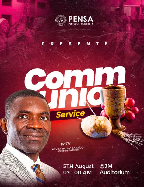 Red Maximalist Communion Service  Flyer (us L Church Halloween, Linkedin Background Image, Apostle Paul, Church Media Design, Linkedin Background, Linkedin Banner, Kindle Book Cover, Sunday Church, Sunday Service