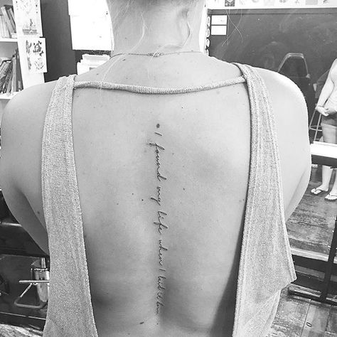 I found my life when I laid it down #hillsongunited #jonboytattoo Girl Spine Tattoos, Back Tattoo Women Spine, Jonboy Tattoo, Spine Tattoos For Women, Classy Tattoos, Spine Tattoo, Back Tattoo Women, Dainty Tattoos, Spine Tattoos