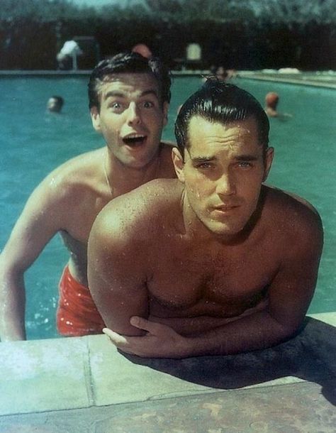 Robert Wagner and Jeffrey Hunter Jeffrey Hunter, Gena Rowlands, Robert Wagner, Rock Hudson, Tony Curtis, Hollywood Men, Hooray For Hollywood, Young Actors, Two Men