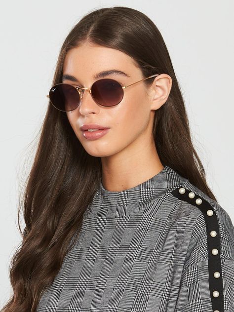 Ray-Ban Round Sunglasses, Gunmetal/Brown, Women - Gunmetal/Brown - Ray Ban Round Sunglasses, Round Ray Bans, Brown Women, Home Tech, Round Sunglass Women, Ray Ban, Access Denied, Round Sunglasses, Ray Bans