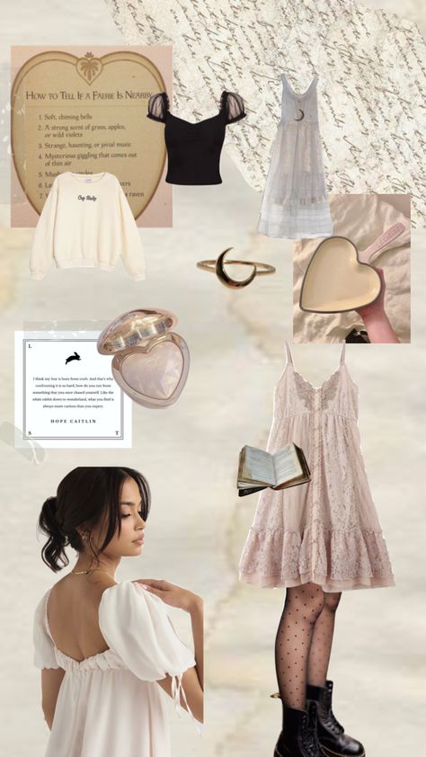 #fashion #morigirl #coquette #romantic #ethereal #poetry #aesthetic #outfit #outfitplanning Girly Romantic Aesthetic, Ethereal Ingenue Aesthetic, Ethereal Aesthetic Clothing, Everyday Ethereal Outfits, Romantic Asethic Outfits, Dreamy Clothing Aesthetic, Swancore Outfits, Ethereal Winter Outfit, Ethereal Everyday Outfit