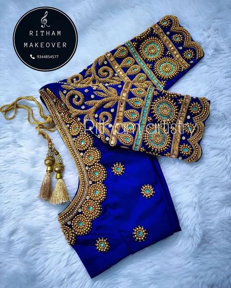 Aari Work Blouse Design, Blouse Inspiration, Magam Work Designs, Blue Blouse Designs, Patch Work Blouse Designs, Mirror Work Blouse Design, Latest Bridal Blouse Designs, Maggam Work Designs, Best Blouse Designs