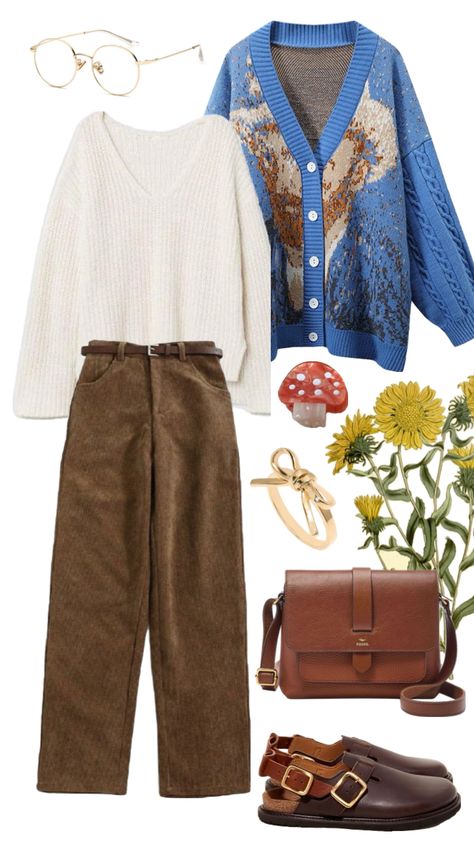 Artsy Fall Outfit Inspiration Artsy Winter Outfits, Artsy Fall Outfits, Artsy Outfit Aesthetic, Artsy Aesthetic Outfits, Fall Outfit Inspiration, Cottagecore Clothes, Artsy Outfit, Fall Winter Wardrobe, Outfit Inspiration Fall